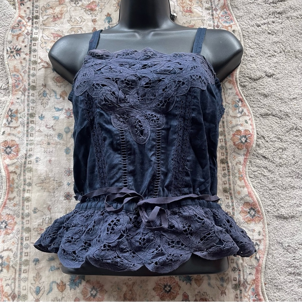 Abercrombie & Fitch Mermaidcore Y2K Babydoll Lace-Trim Camisole
